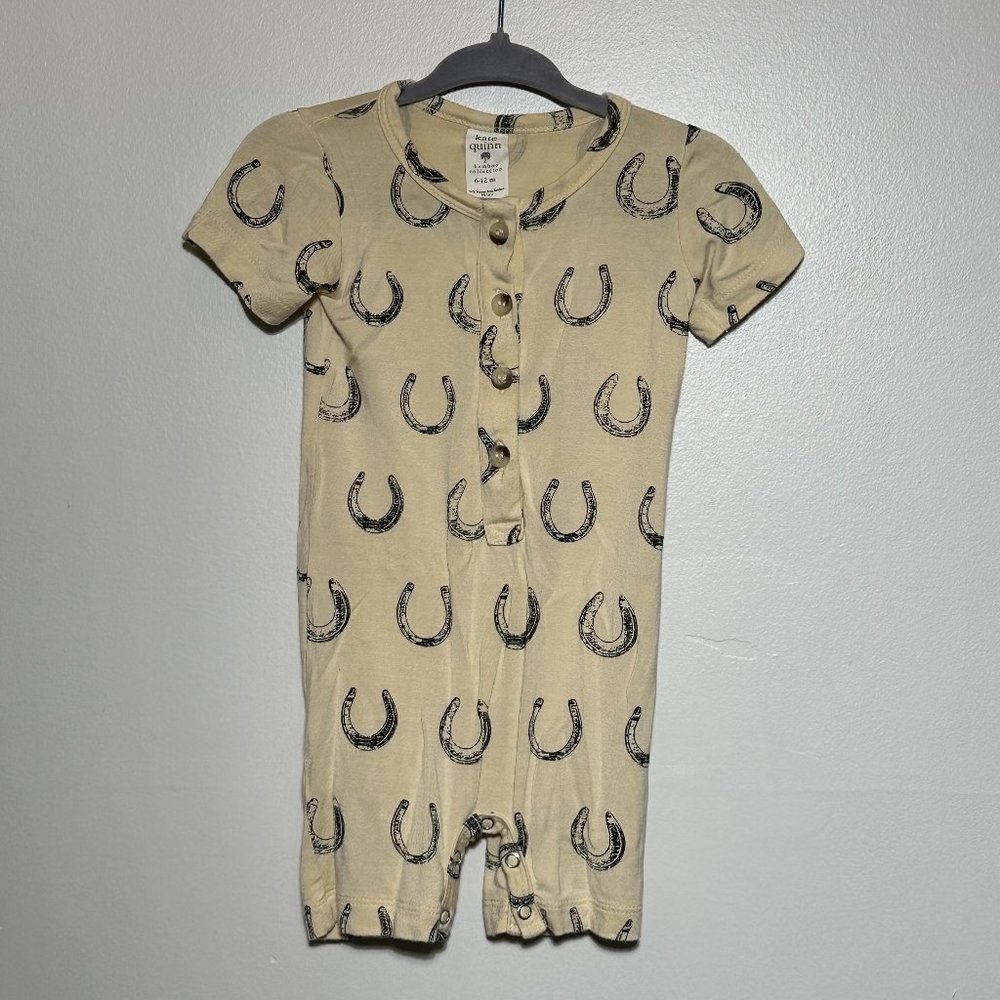 Kate Quinn | Shortie Union Suit | Horse Shoes | Bamboo | 6-12 months